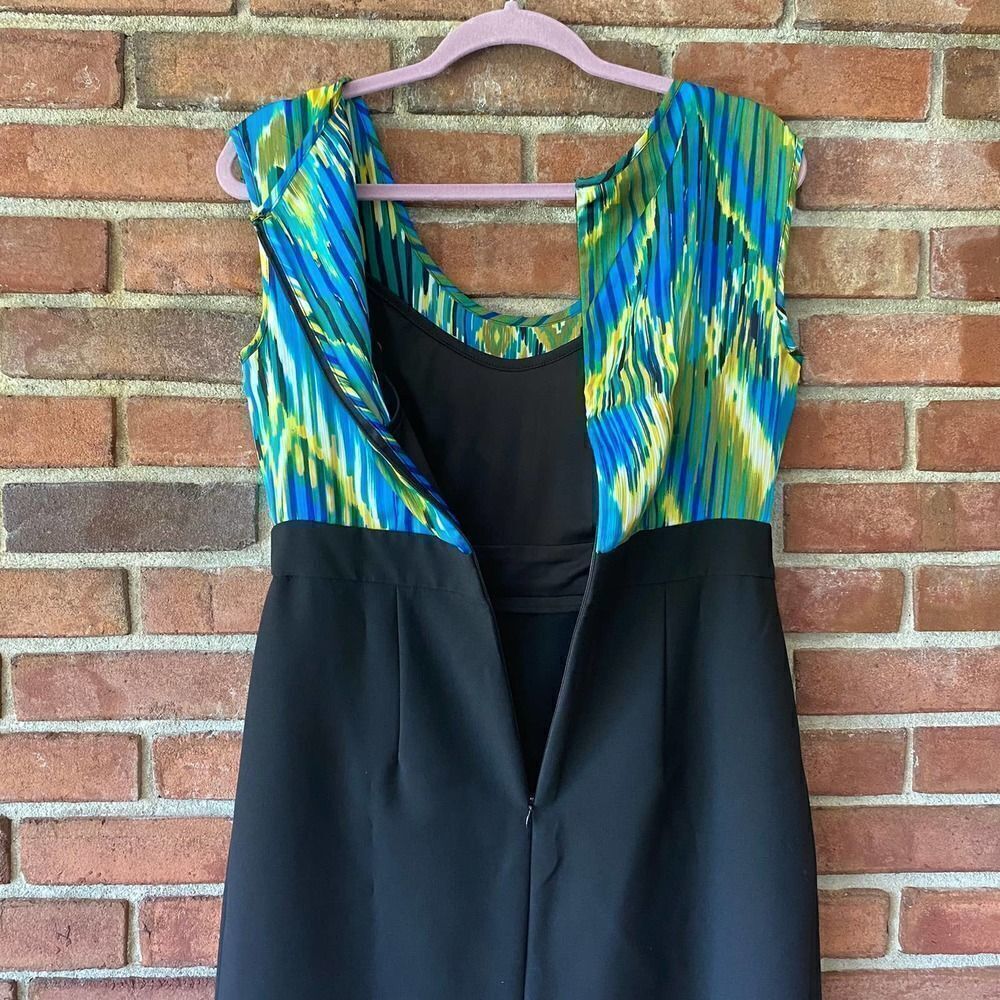 Dress Barn Printed Tank Pencil Skirt Dress Blue, Green, Yellow, Black Size 10 - Picture 11 of 14